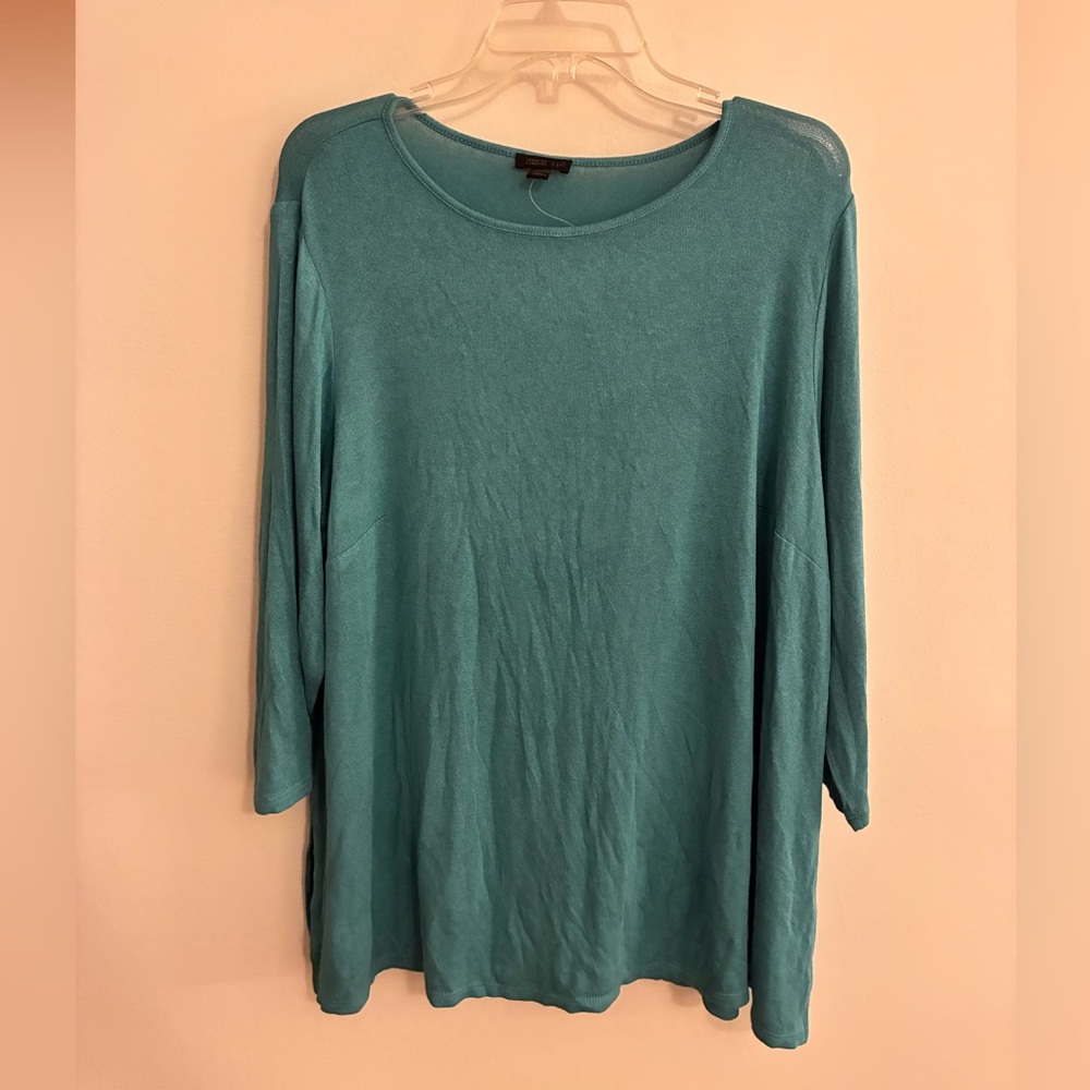 J. Jill Crewneck Knit Top in Blue Topaz, sz 2X